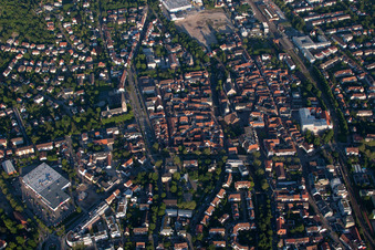 Aerial photograpy of Ettlingen in the state Baden-Wuerttemberg, Germany
