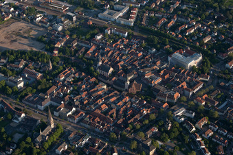 Oblique view of Ettlingen in the state Baden-Wuerttemberg, Germany