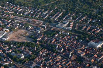 Ettlingen in the state Baden-Wuerttemberg, Germany from above