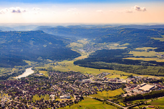 City view from the northwest in Schömberg in the state Baden-Wuerttemberg, Germany