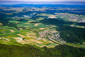 Village - view on the edge of agricultural fields and farmland in Trichtingen in the state Baden-Wurttemberg, Germany