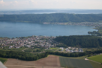 Oblique view of District Ludwigshafen in Bodman-Ludwigshafen in the state Baden-Wuerttemberg, Germany