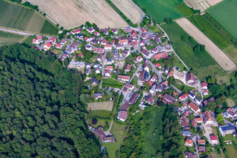 District Hödingen in Überlingen in the state Baden-Wuerttemberg, Germany from above