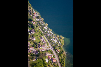Camping with caravans and tents in the district Goldbach in Ueberlingen in the state Baden-Wurttemberg, Germany