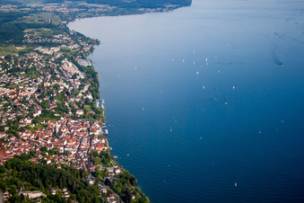 Village on the lake bank areas of Lake of Constance in Ueberlingen in the state Baden-Wurttemberg, Germany