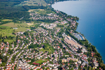 Nussdorfer Straße and Sportboot Hafen Ost in Überlingen in the state Baden-Wuerttemberg, Germany