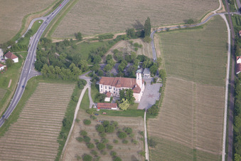 Aerial photograpy of Castle of Schloss Bodensee-Schloss Maurach in Uhldingen-Muehlhofen in the state Baden-Wurttemberg