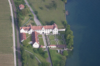 Castle of Schloss Bodensee-Schloss Maurach in Uhldingen-Muehlhofen in the state Baden-Wurttemberg out of the air