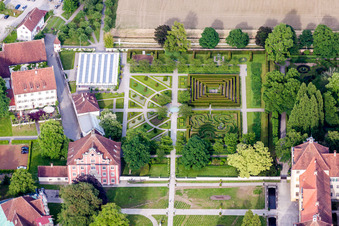 Aerial view of School building of the Schule Schloss Salem in Salem in the state Baden-Wurttemberg, Germany