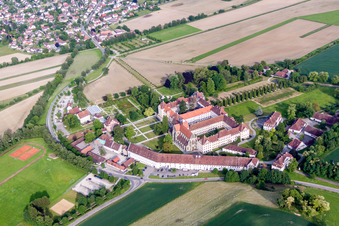Aerial photograpy of School building of the Schule Schloss Salem in Salem in the state Baden-Wurttemberg, Germany