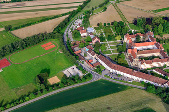 Aerial photograpy of School Castle Salem in the Monastery and Castle Salem in the district Stefansfeld in Salem in the state Baden-Wuerttemberg, Germany