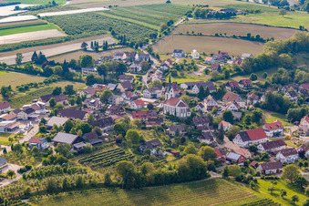 Aerial view of District Lippertsreute in Überlingen in the state Baden-Wuerttemberg, Germany