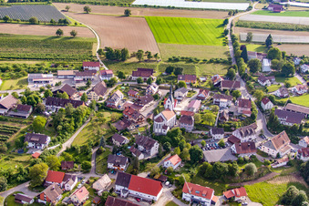 District Lippertsreute in Überlingen in the state Baden-Wuerttemberg, Germany from above