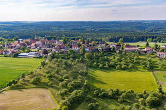 Oblique view of District Taisersdorf in Owingen in the state Baden-Wuerttemberg, Germany