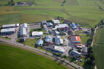 Industrial estate and company settlement Im Branden with PRINOTH - AHWI Maschinenbau GmbH in the district Ebratsweiler in Herdwangen-Schoenach in the state Baden-Wurttemberg, Germany