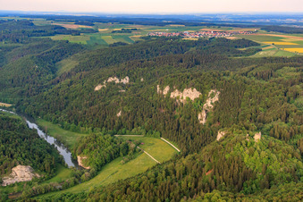 Fridingen an der Donau above the Danube Valley in Buchheim in the state Baden-Wuerttemberg, Germany
