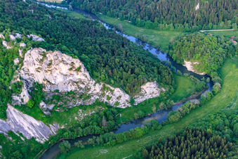 Stiegelesfelsen above the Danube Valley in Buchheim in the state Baden-Wuerttemberg, Germany