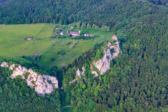 Bronnen Castle above the Danube Valley in Fridingen an der Donau in the state Baden-Wuerttemberg, Germany
