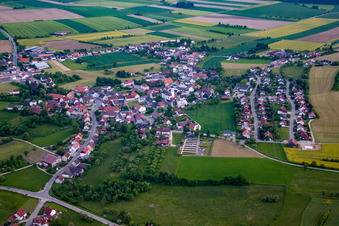 From the north in the district Rohrdorf in Meßkirch in the state Baden-Wuerttemberg, Germany