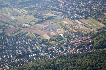 Bird's eye view of District Wolfartsweier in Karlsruhe in the state Baden-Wuerttemberg, Germany