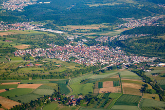 District Königsbach in Königsbach-Stein in the state Baden-Wuerttemberg, Germany from above