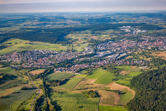 Aerial photograpy of District Diedelsheim in Bretten in the state Baden-Wuerttemberg, Germany
