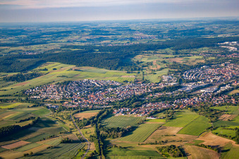 Oblique view of District Diedelsheim in Bretten in the state Baden-Wuerttemberg, Germany