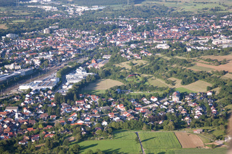 Oblique view of District Rinklingen in Bretten in the state Baden-Wuerttemberg, Germany