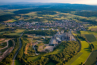 Aerial photograpy of District Wössingen in Walzbachtal in the state Baden-Wuerttemberg, Germany