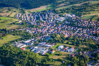 District Wössingen in Walzbachtal in the state Baden-Wuerttemberg, Germany seen from above