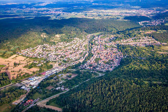 Aerial photograpy of District Söllingen in Pfinztal in the state Baden-Wuerttemberg, Germany