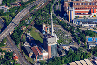 Combined Heat and Power Plant West/Municipal Electricity Plant and Substation Karlsruhe West in the district Mühlburg in Karlsruhe in the state Baden-Wuerttemberg, Germany