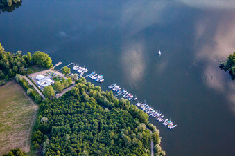 Aerial photograpy of Rowing Club Rastatt 1898 eV in Elchesheim-Illingen in the state Baden-Wuerttemberg, Germany