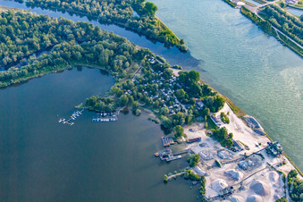 Camping at the mouth of the Murg in Steinmauern in the state Baden-Wuerttemberg, Germany