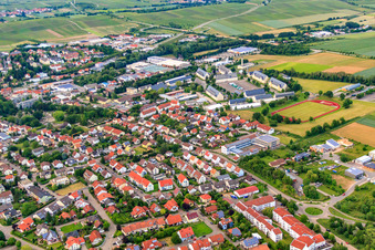 Schillerstraße with the Southern Wine Route Vocational School in Bad Bergzabern in the state Rhineland-Palatinate, Germany
