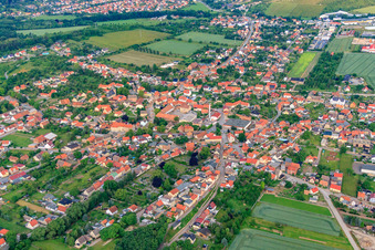 Aerial view of Shepherd's Square in the district Rieder in Ballenstedt in the state Saxony-Anhalt, Germany