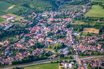 Aerial view of From the north in the district Neinstedt in Thale in the state Saxony-Anhalt, Germany