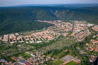 Aerial photograpy of Thale in the state Saxony-Anhalt, Germany