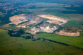 Site and Terrain of overburden surfaces Cement opencast mining Fels-Werke GmbH Kalkwerk Ruebeland in the district Ruebeland in Elbingerode (Harz) in the state Saxony-Anhalt, Germany