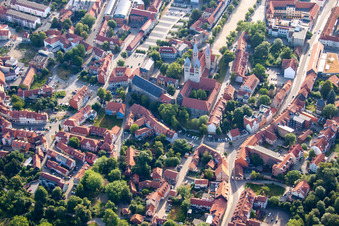 Aerial photograpy of Church of Our Lady in Halberstadt in the state Saxony-Anhalt, Germany