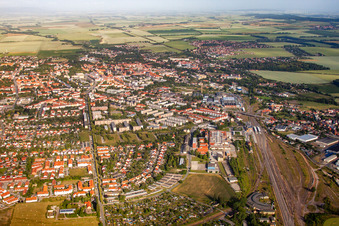 From the east in Halberstadt in the state Saxony-Anhalt, Germany