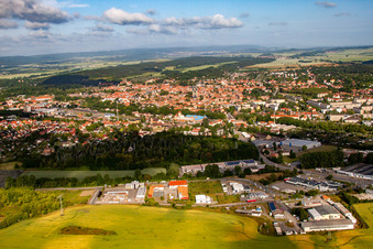 Aerial view of From the southeast in Quedlinburg in the state Saxony-Anhalt, Germany
