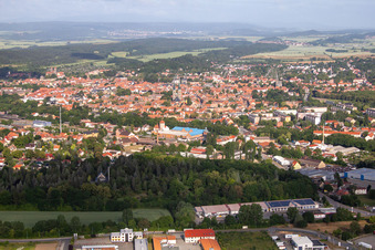 Oblique view of Quedlinburg in the state Saxony-Anhalt, Germany