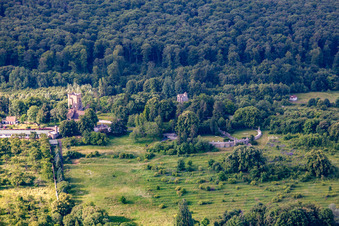 Aerial view of Roseburg Park in the district Rieder in Ballenstedt in the state Saxony-Anhalt, Germany