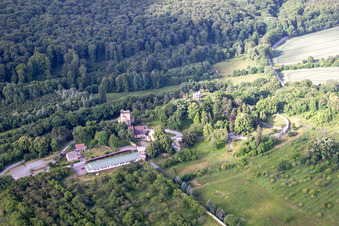 Aerial view of Roseburg in the district Rieder in Ballenstedt in the state Saxony-Anhalt, Germany