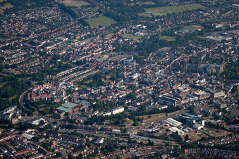 Aerial photograpy of Canterbury in Thanington in the state England, Great Britain