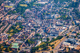 Oblique view of Canterbury in Thanington in the state England, Great Britain