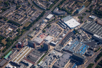 Aerial view of Basildon in the state England, Great Britain