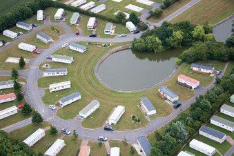 Camping with caravans and tents in Ulrome in England, United Kingdom