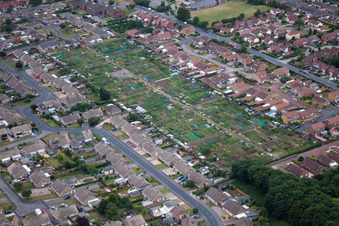 Bridlington in the state England, Great Britain viewn from the air